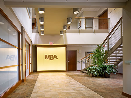 MBA signage in the lobby of the association's Pittsburgh headquarters