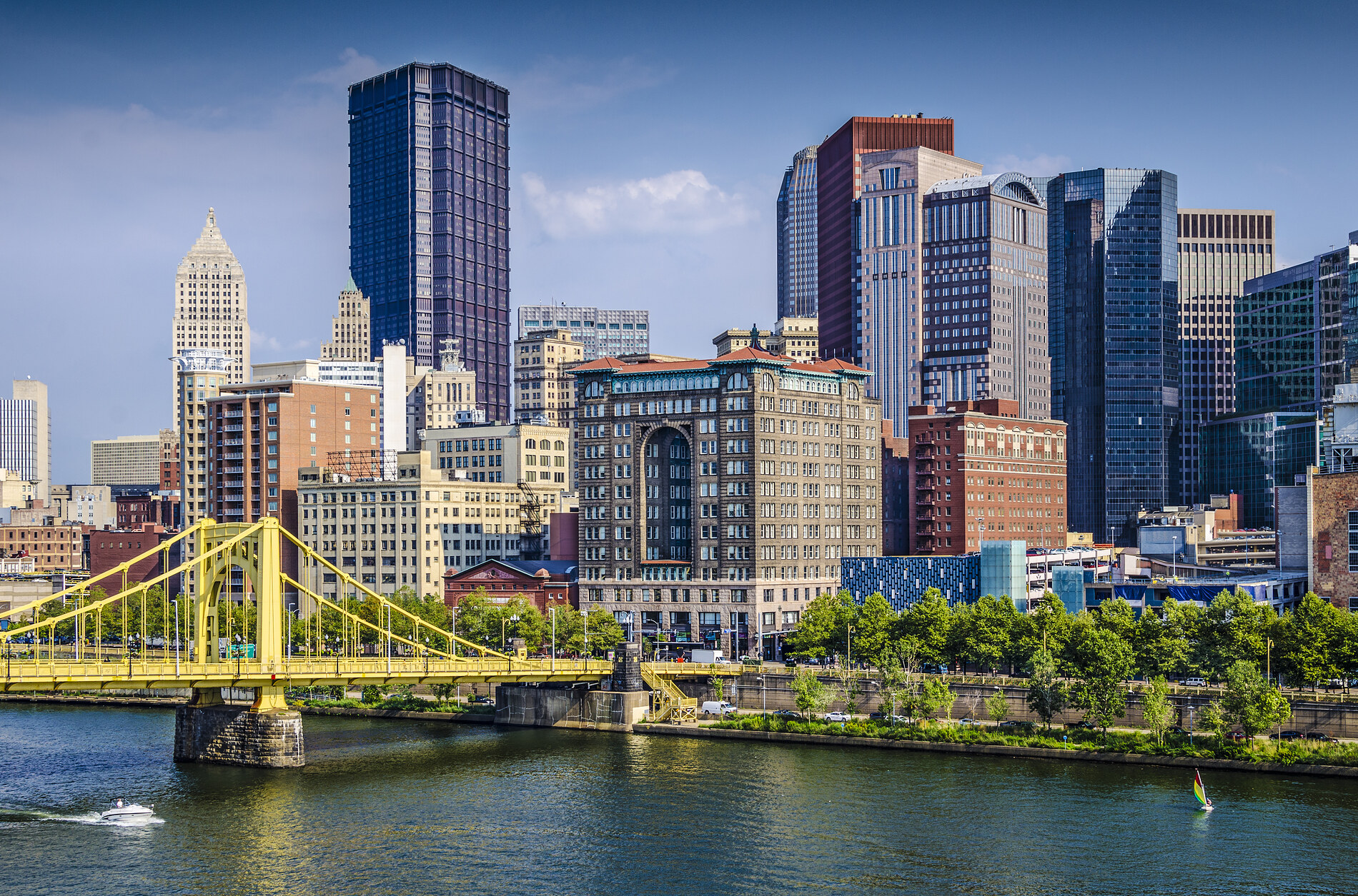 Downtown Pittsburgh office towers in daylight
